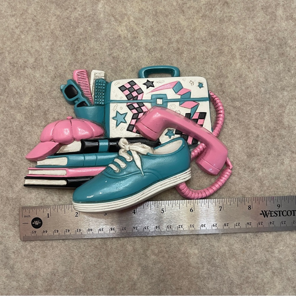 Vintage 90’s Retro Barbiecore Set of 2 Rollerskate Phone Wall Decro Plaques - Picture 7 of 10